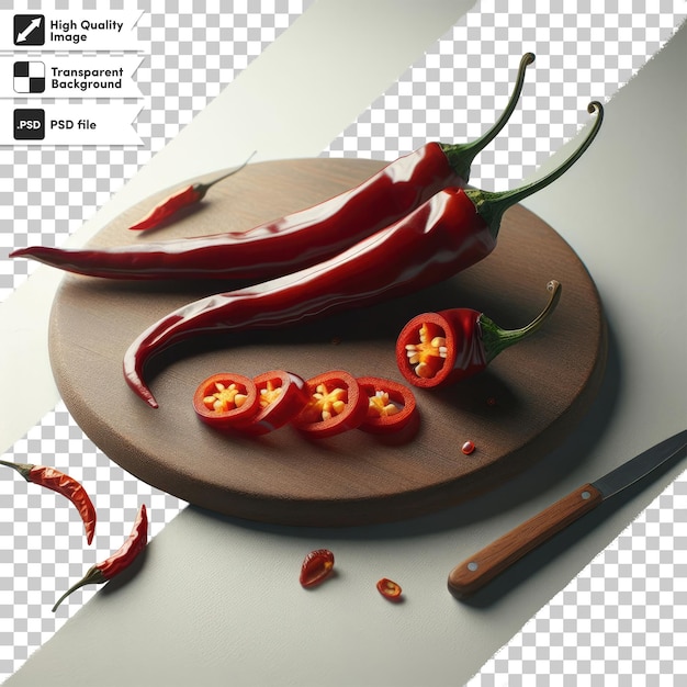 PSD psd dried red hot chili peppers on transparent background