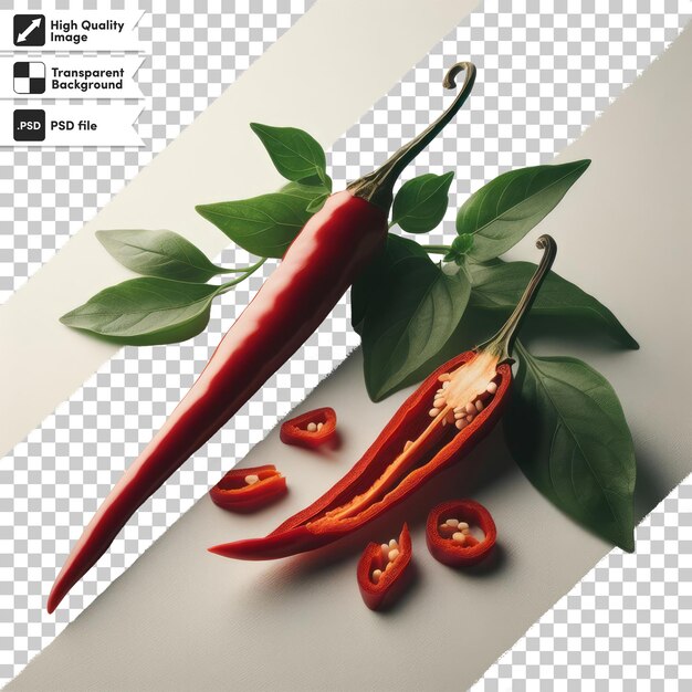 PSD psd dried red hot chili peppers on transparent background