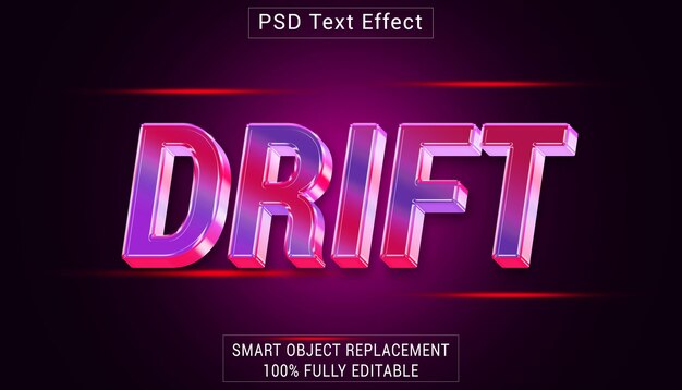 Effetto di stile di testo del logo psd drift