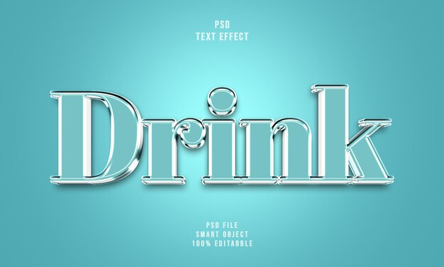 PSD psd drink 3d stile di effetto testuale