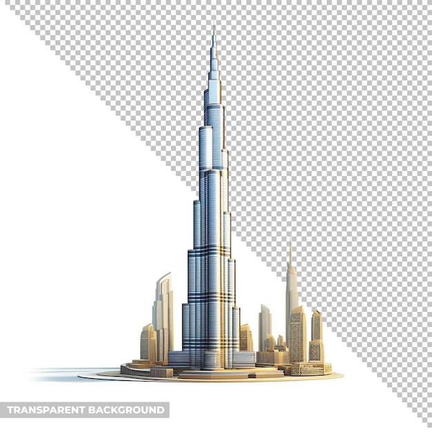 PSD psd dubai skyline izolowany bez tła