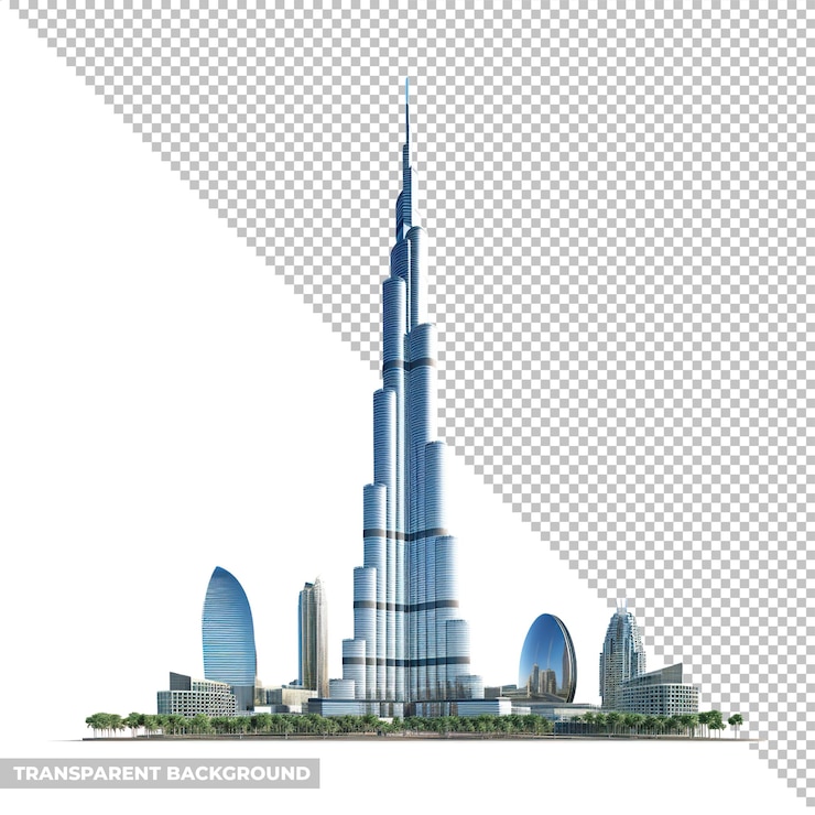 PSD psd dubai skyline izolowany bez tła