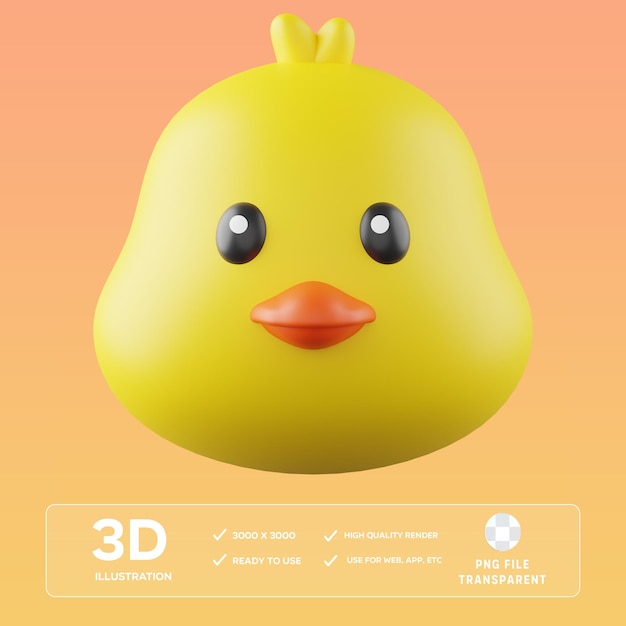 PSD ダック 3D イラスト