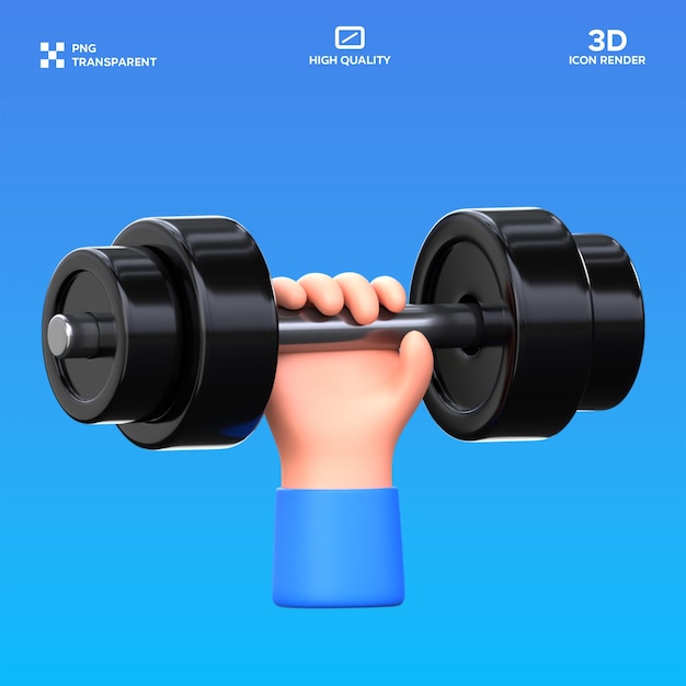 Иллюстрация PSD с гантелью 3D