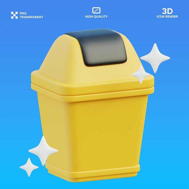 PSD 垃圾桶 3D 插圖