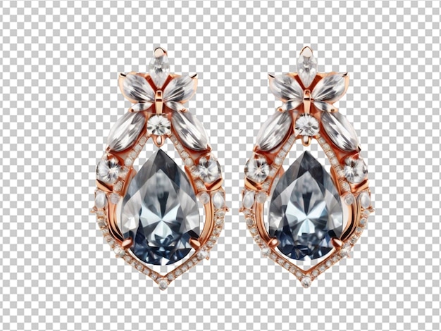 Psd of a earrings on transparent background