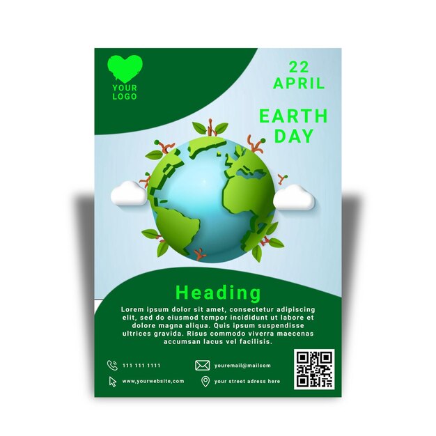 psd Earth Day flyer design