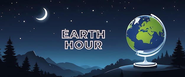 PSD psd earth hour globe illustration with planet earth day earth