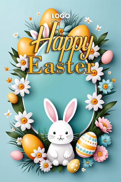 PSD psd easter bunny illustration background