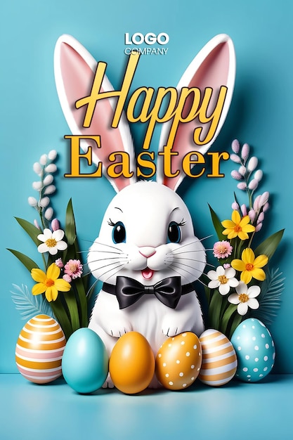 PSD psd easter bunny illustration background