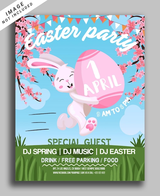 PSD psd easter day egg hunt celebration for social media post or flyer invitation