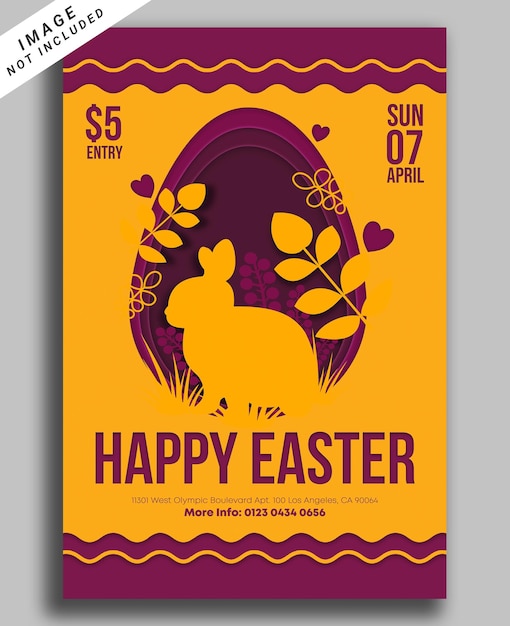 PSD easter day egg hunt celebration for social media post or flyer invitation