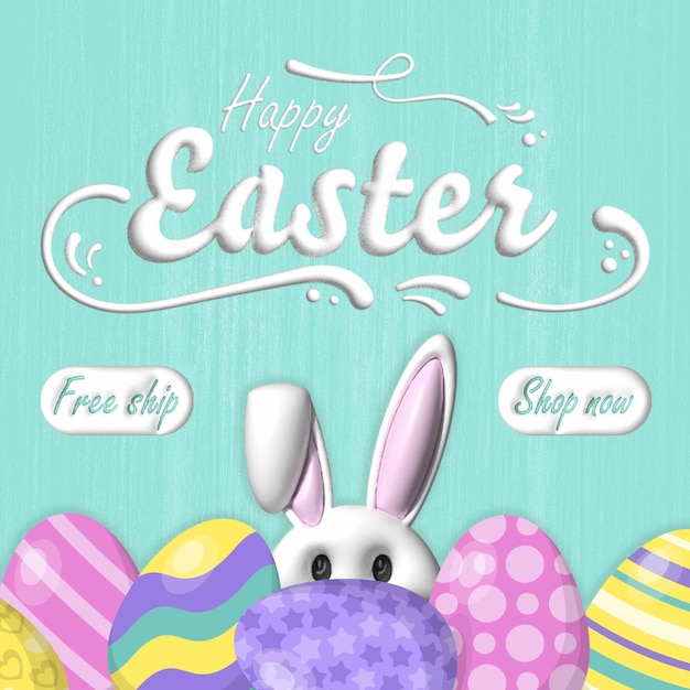 PSD psd easter day social media post template and web banner template