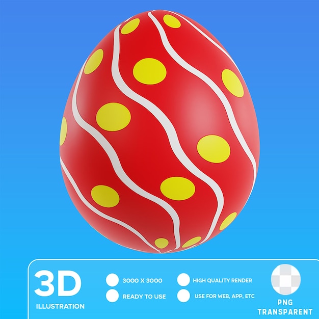 PSD illustrazione 3d dell'uovo di pasqua psd