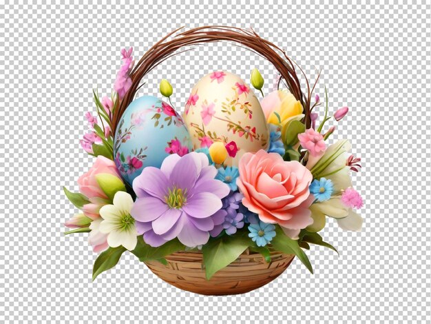 PSD psd easter egg bouquet png on a transparent background