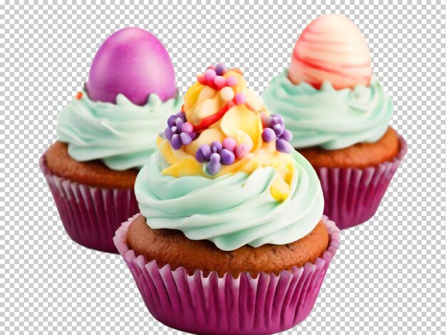 PSD psd easter egg cupcakes png on a transparent background