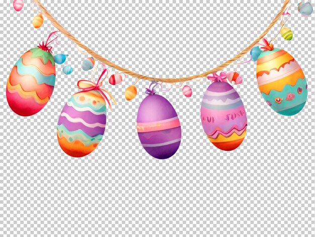 PSD psd easter egg garland png on a transparent background