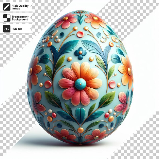 PSD psd easter egg on transparent background with editable mask layer