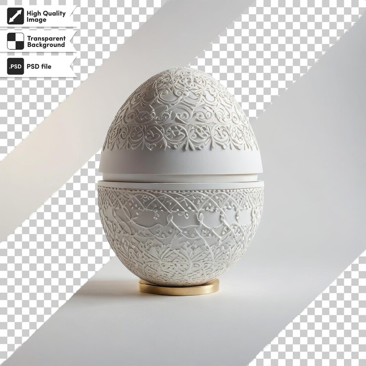 PSD psd easter egg on transparent background with editable mask layer