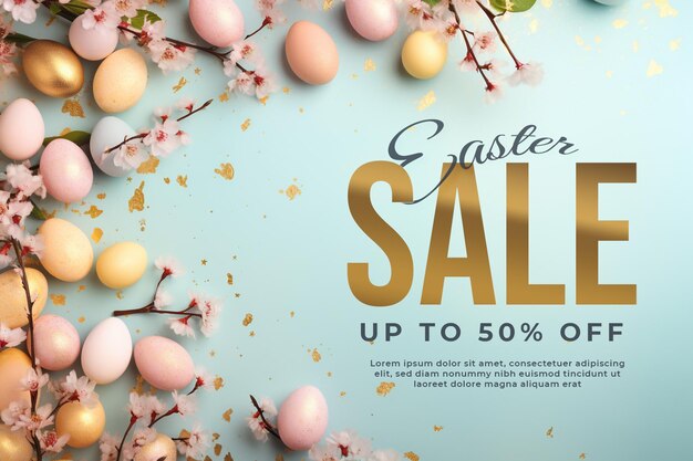 PSD psd easter sale landcape banner promotion