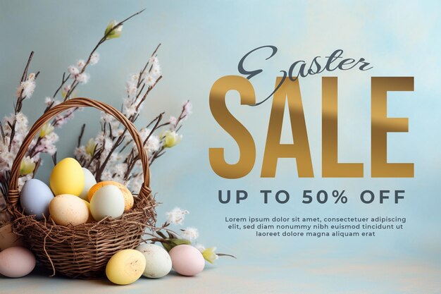 Psd easter sale landcape banner promotion