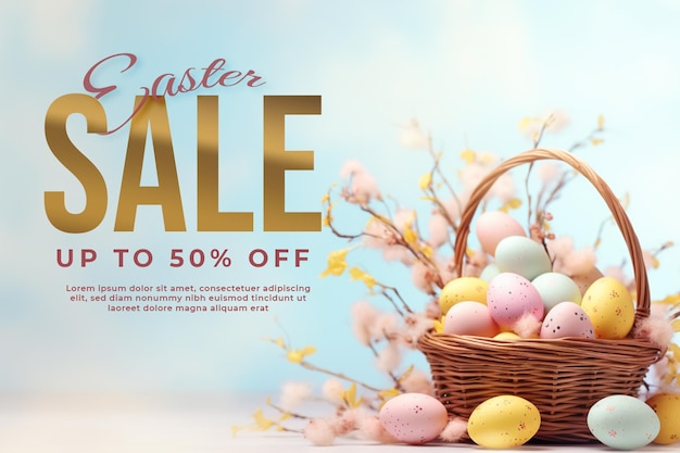 Psd easter sale landcape banner promotion