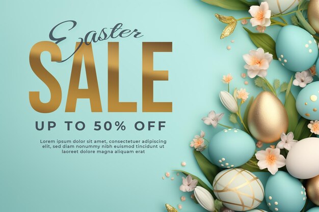 PSD psd easter sale landcape banner promotion