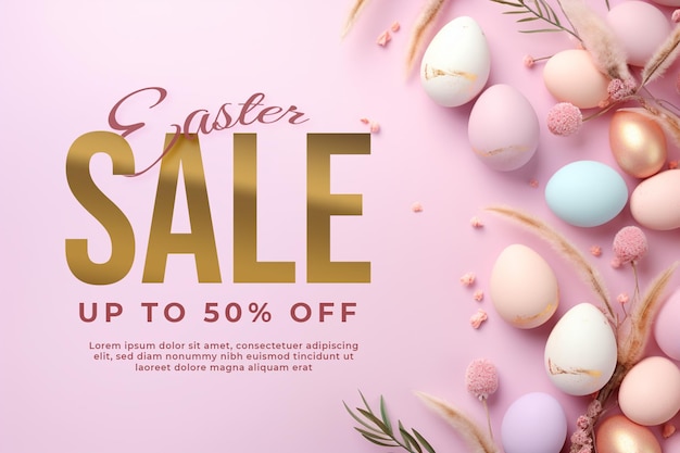 Psd easter sale landcape banner promotion