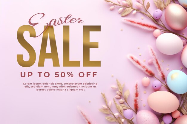 Psd easter sale landcape banner promotion