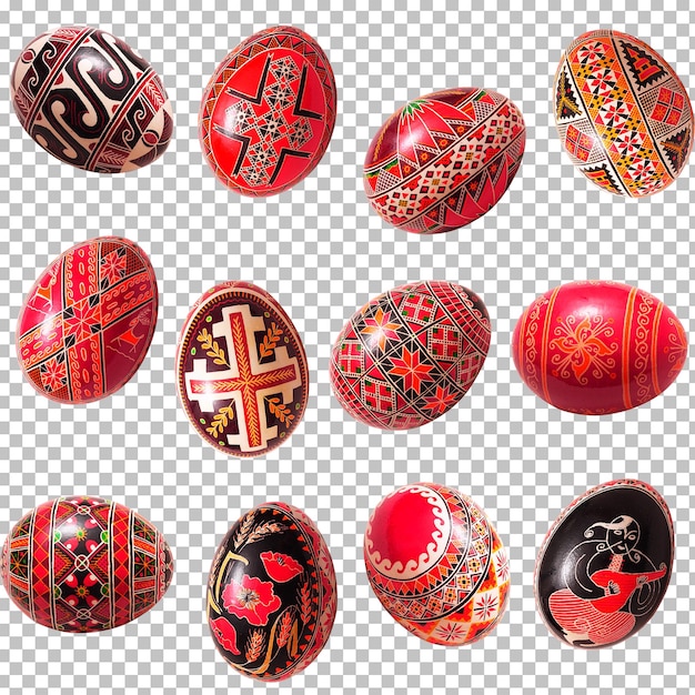psd eastern europe s traditionally colorful painted eggs for easter isolated