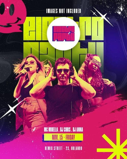 psd editable flyer for electronic music party