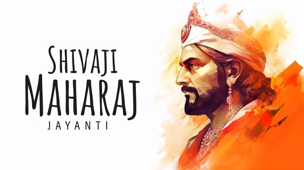 PSD psd editable illustration of chhatrapati shivaji maharaj indian maratha warrior king poster design