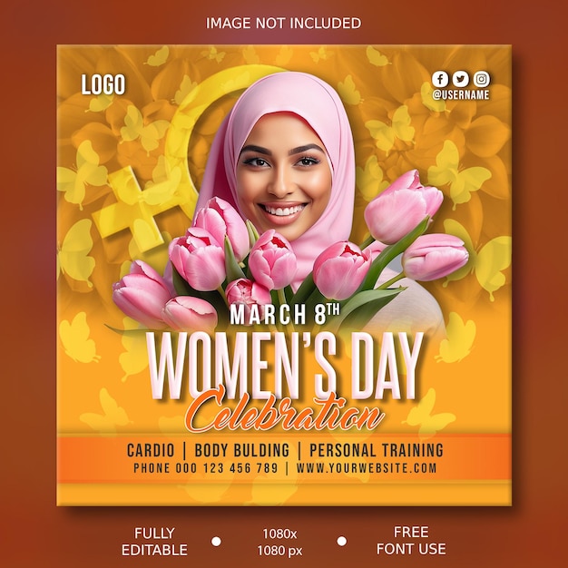 PSD psd editable international womens day 8 march poster design