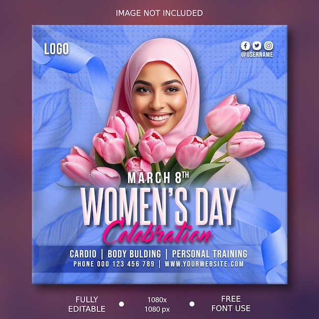 PSD psd editable international womens day 8 march poster design