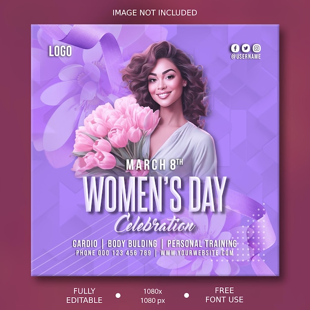 psd editable international womens day 8 march poster design