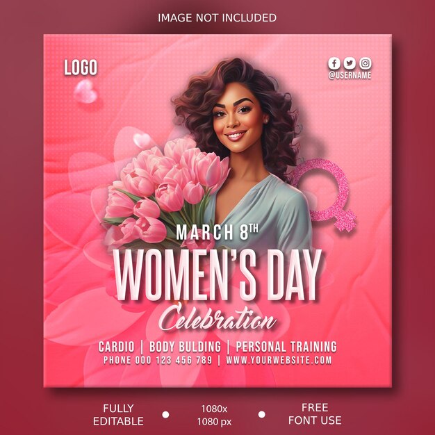 PSD psd editable international womens day 8 march poster design