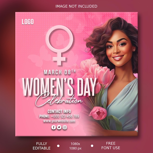 PSD psd editable international womens day 8 march poster design