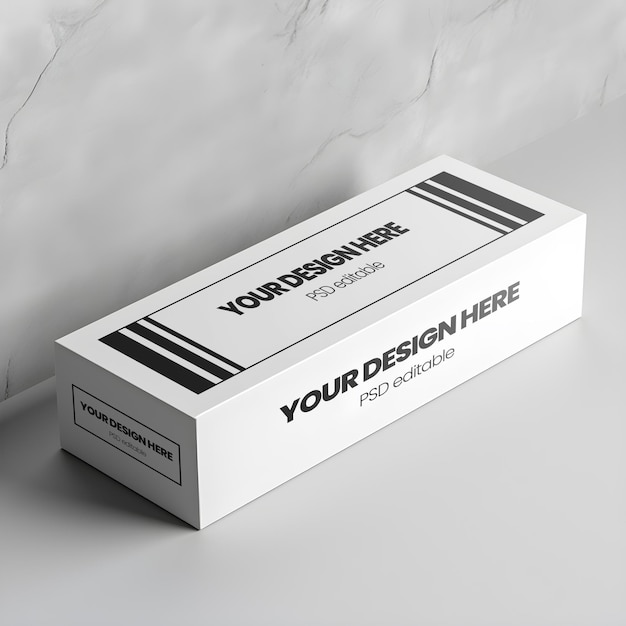 PSD editable long box mockup