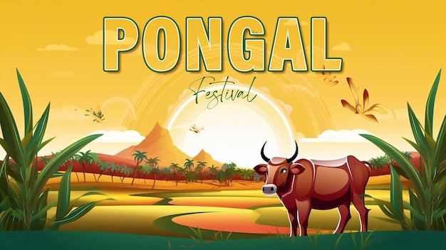 PSD psd editable tamil nadu festiwal szczęśliwy pongal z propsami pongal indian harvest festival