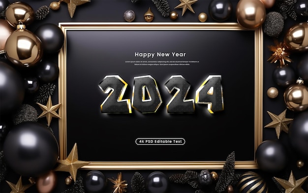 PSD psd editable text effect happy new background