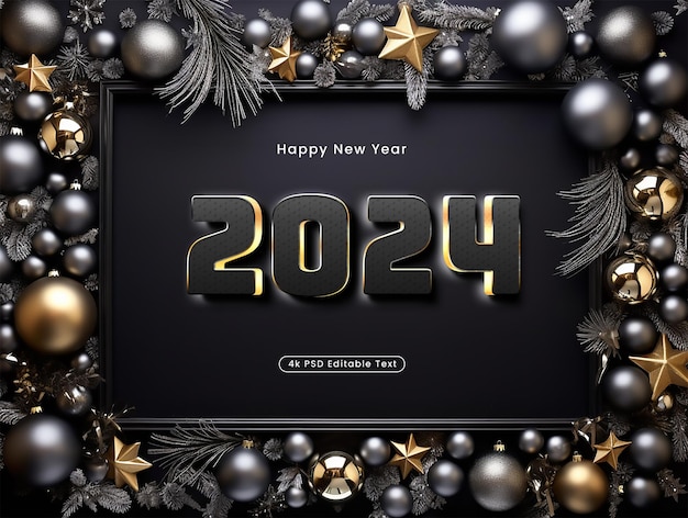 Psd editable text effect happy new background