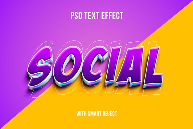 スマートオブジェクトのpsd編集可能なテキスト効果