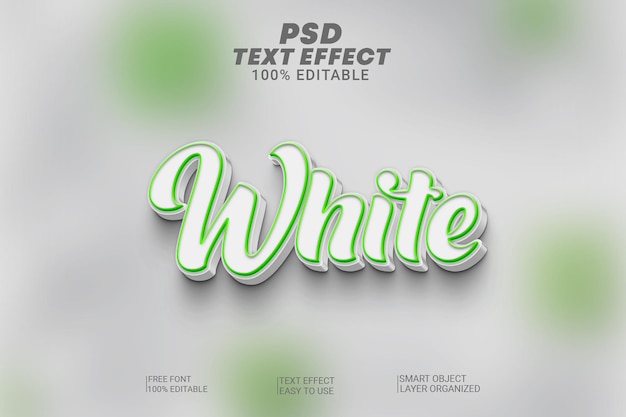 psd editable text effect white premium