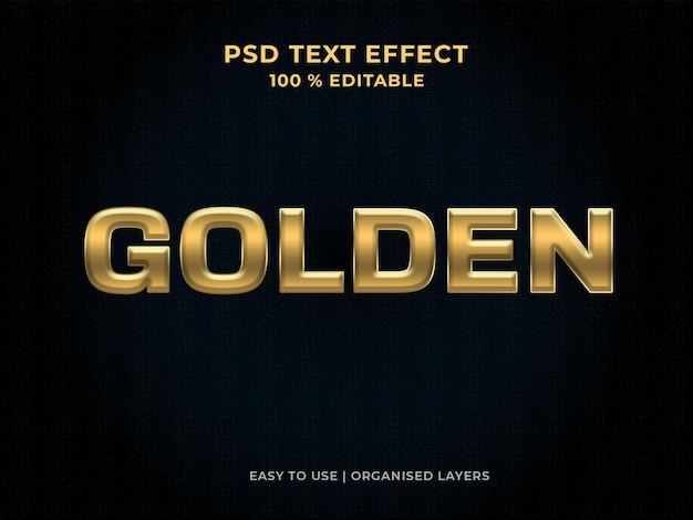 Psd editable text with gold color