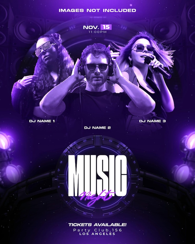 PSD psd edytowalny ulotka muzyka dj night party