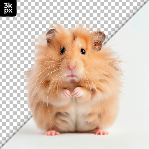 Psd een hamster met een roze neus geïsoleerd op een doorzichtige achtergrond