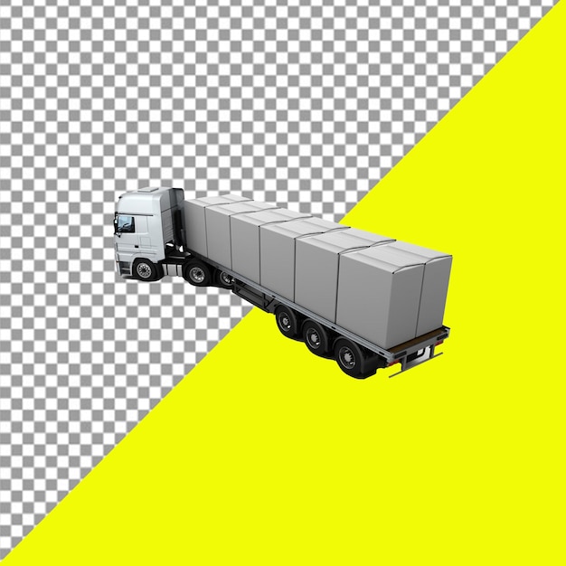 psd een semi-truck met een aanhangwagen op de aanhangwagen wordt getoond doorzichtige achtergrond