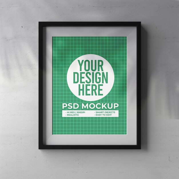 Psd eenvoudig mockup voor fotolijsten