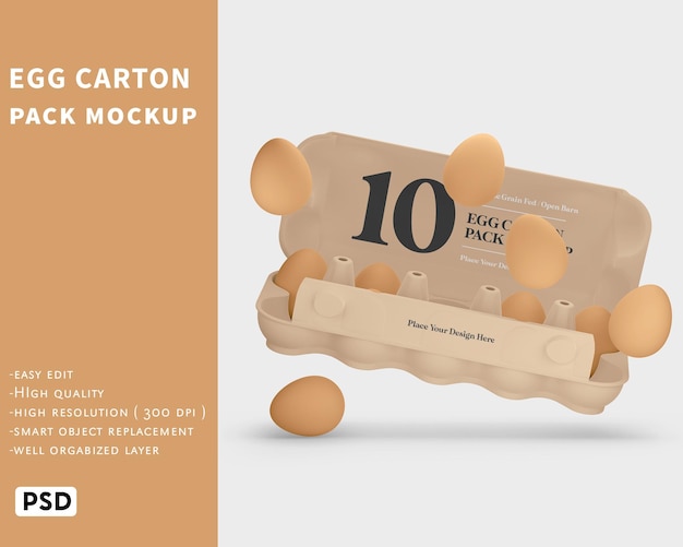 PSD psd egg carton pack mockup