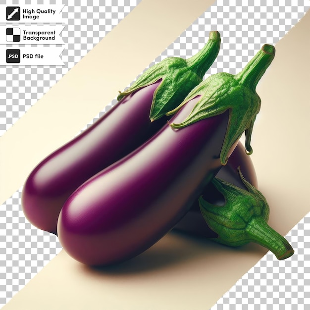 Psd eggplants on transparent background